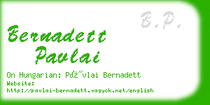 bernadett pavlai business card